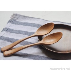 Wood Spoons Soup Spoon Tableware Natural Wooden Coffee Tea Spoon 5 Pieces - B073ZZZ82X